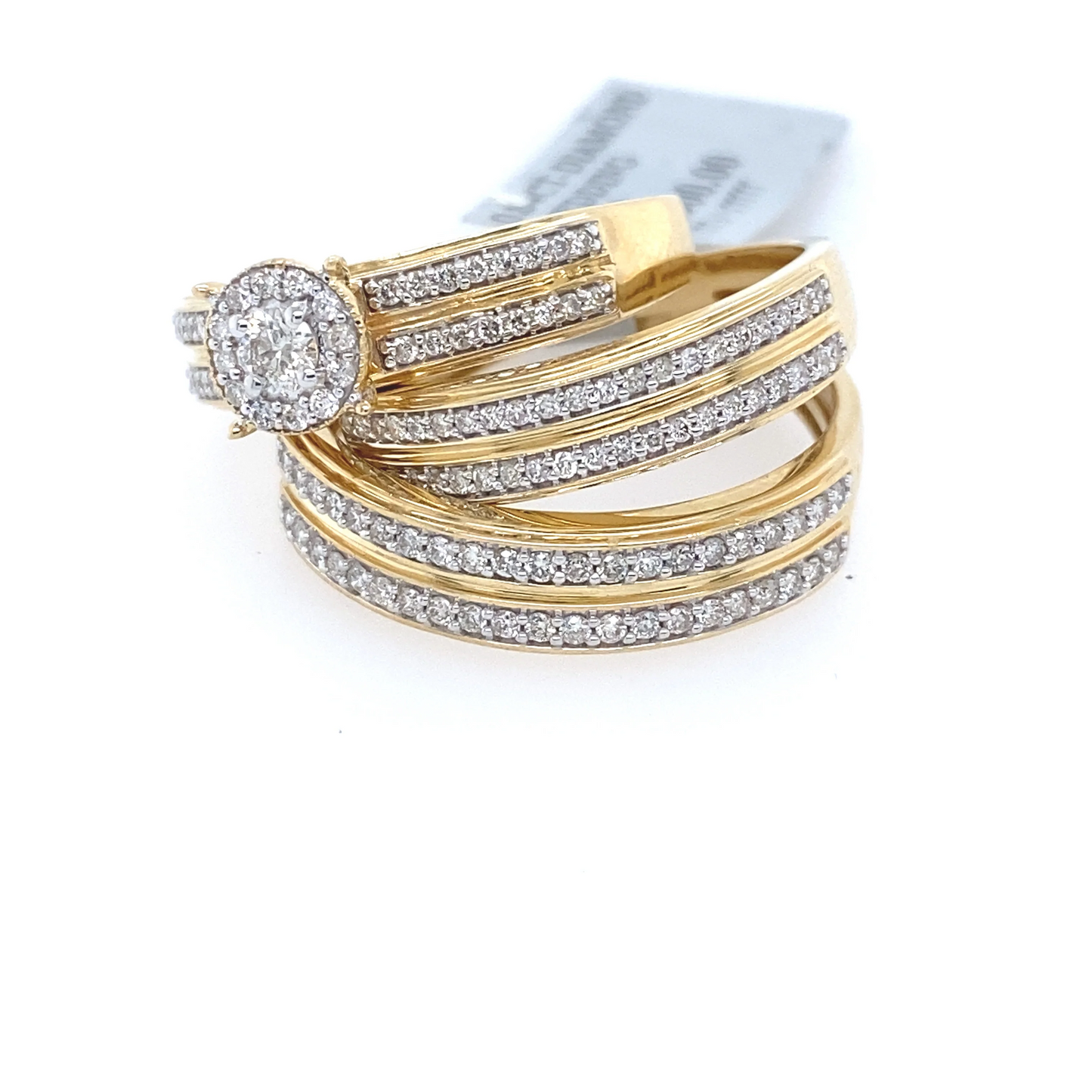 [Ring] 0.84Ct Diamond Trio Ring Set 14k YG