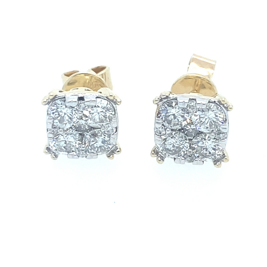 0.90Ct Diamond Stud Earrings 14k YG