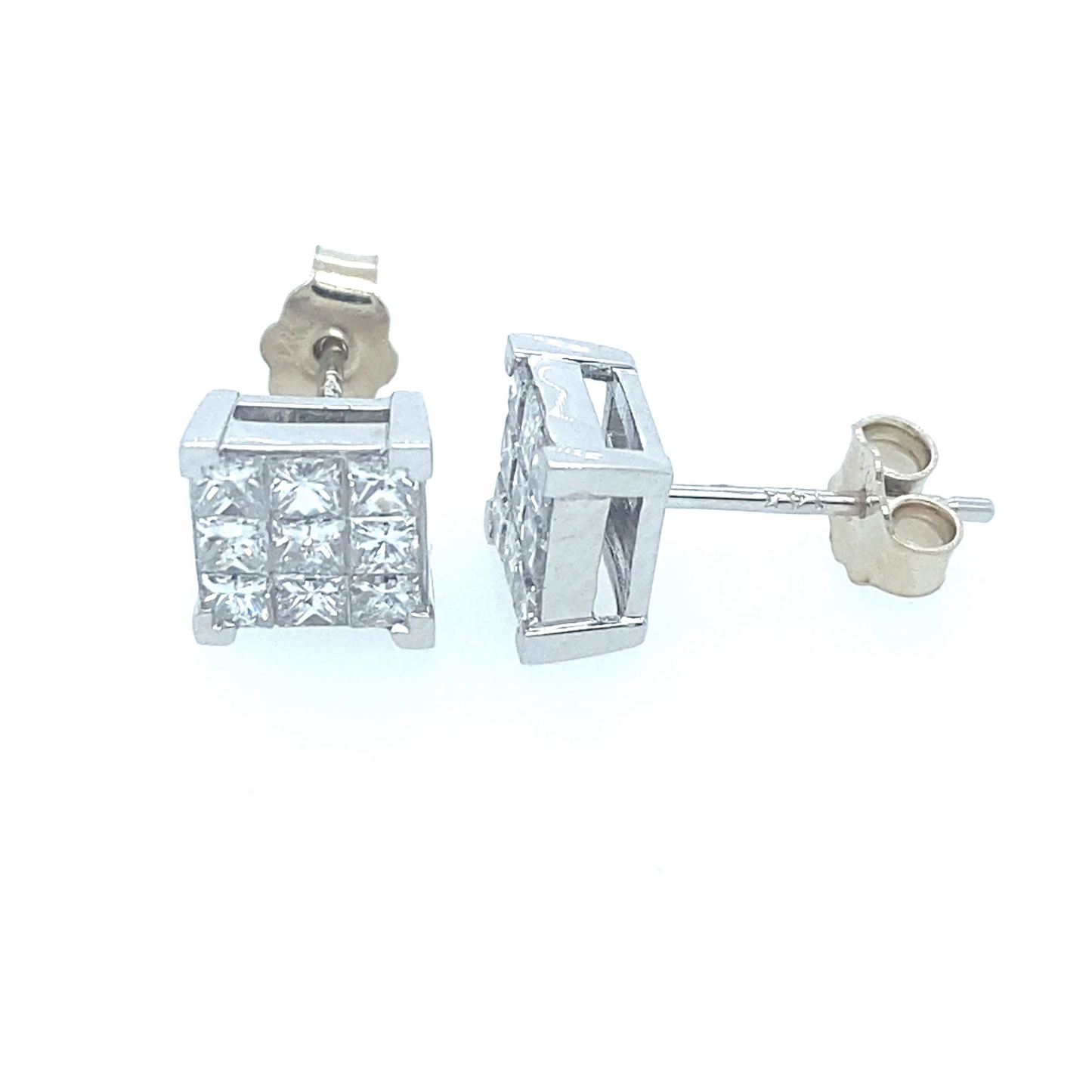 1.00Ct Diamond Stud Earrings 14k WG