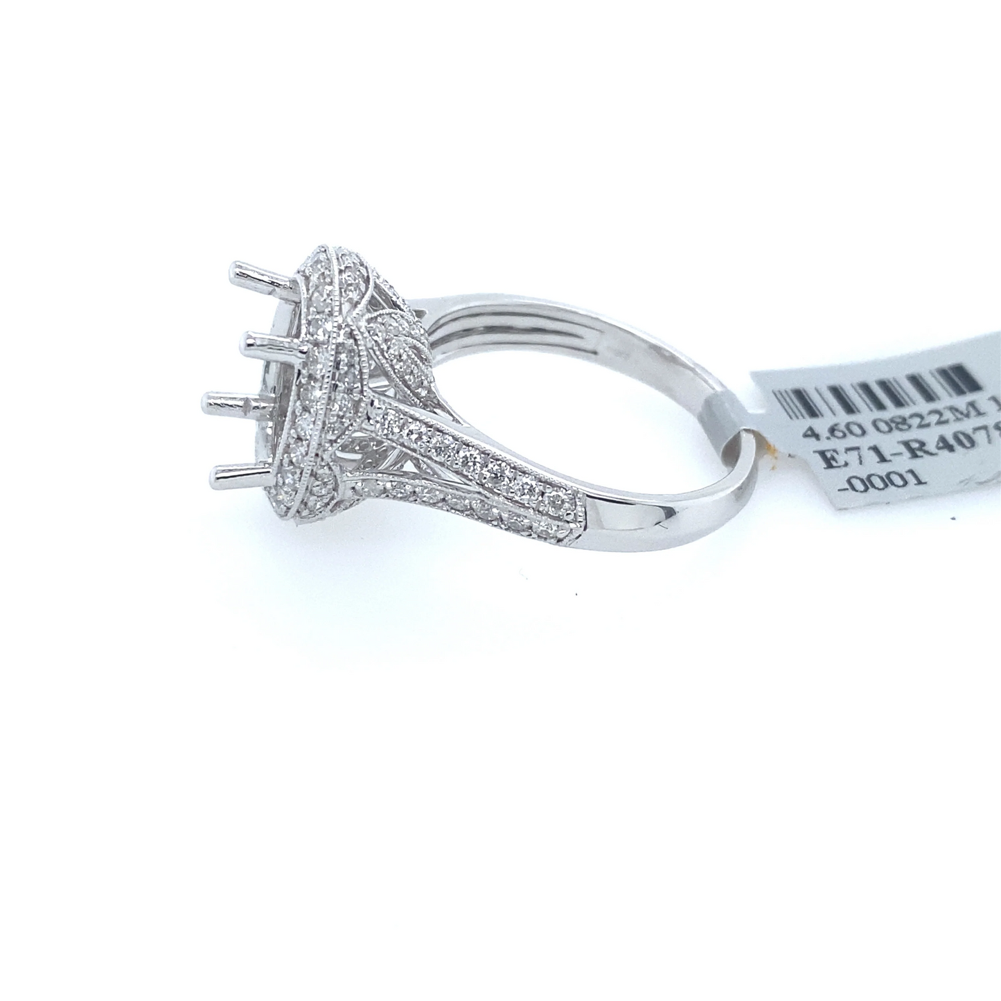 [Ring] 1.12Ct Diamond Oval Semi-Mount Ring 14k WG