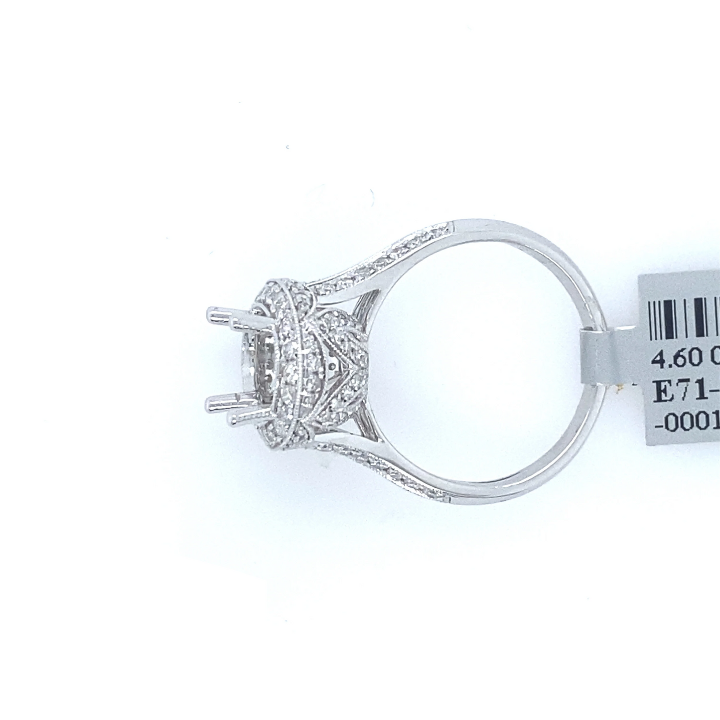 [Ring] 1.12Ct Diamond Oval Semi-Mount Ring 14k WG