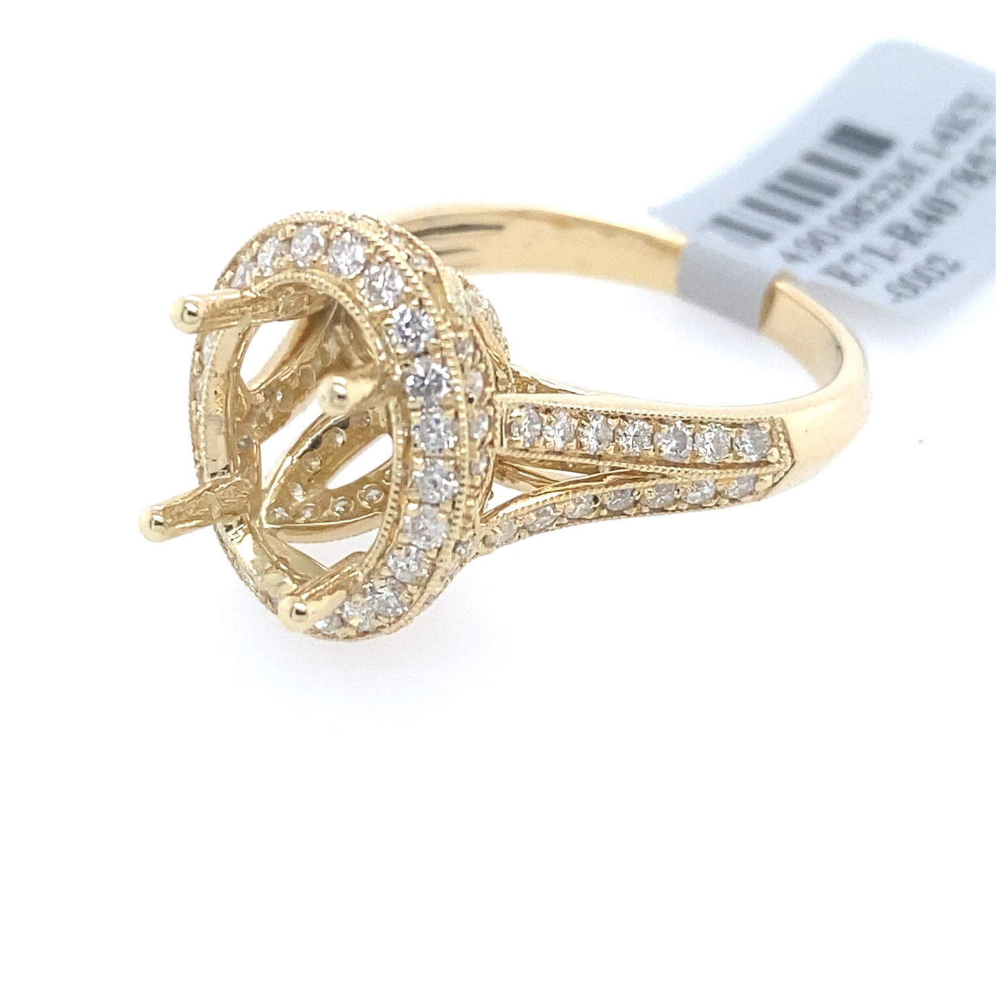 [Ring] 1.12Ct Diamond Oval Semi-Mount Ring 14k YG