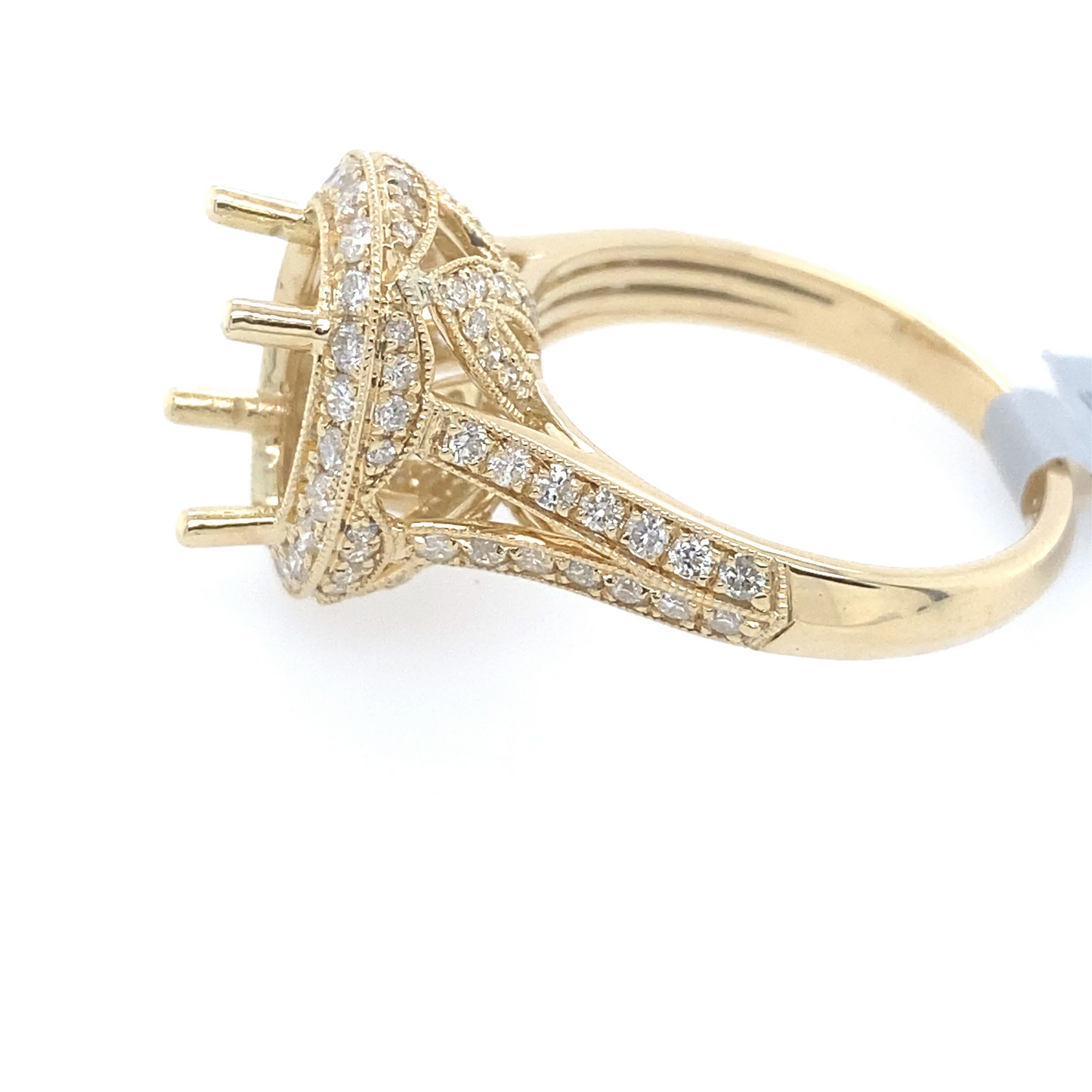 [Ring] 1.12Ct Diamond Oval Semi-Mount Ring 14k YG