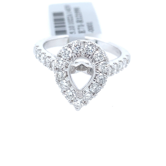 [Ring] 1.20Ct Diamond Oval Semi-Mount Ring 14k WG