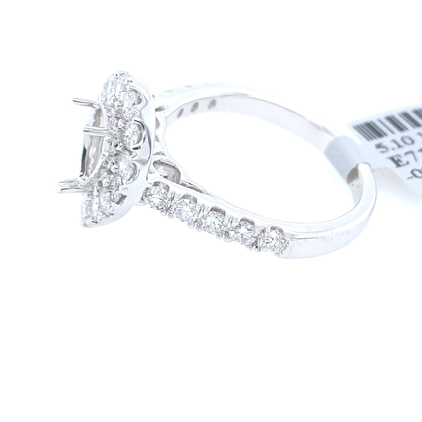[Ring] 1.20Ct Diamond Oval Semi-Mount Ring 14k WG