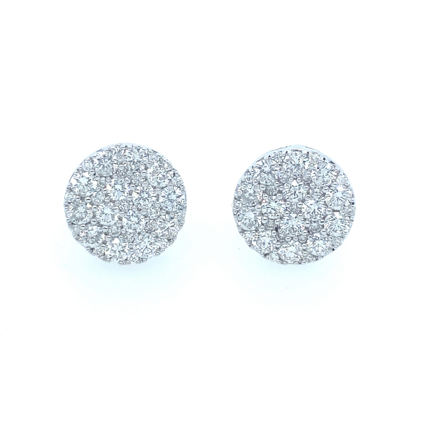 1.58Ct Diamond Stud Earrings 14k WG