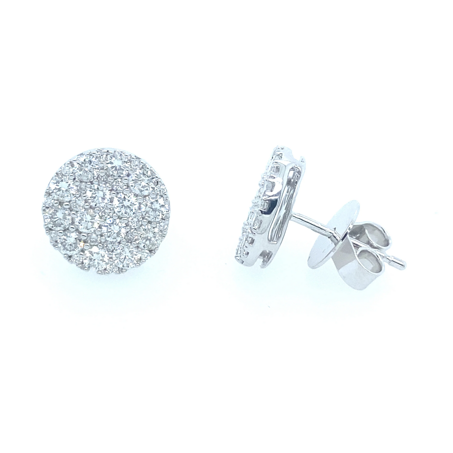 1.58Ct Diamond Stud Earrings 14k WG