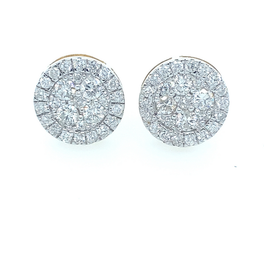 1.60Ct Diamond Stud Earrings 14k YG