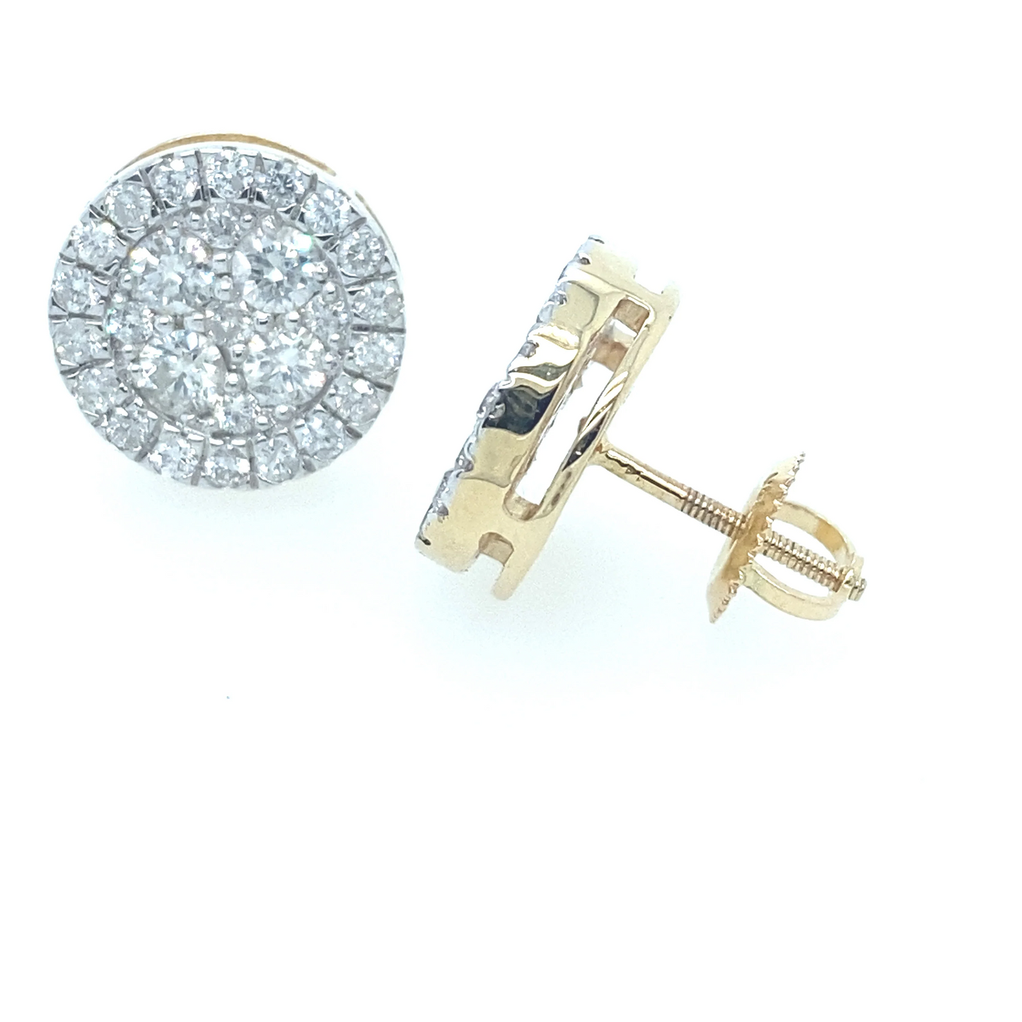 1.60Ct Diamond Stud Earrings 14k YG