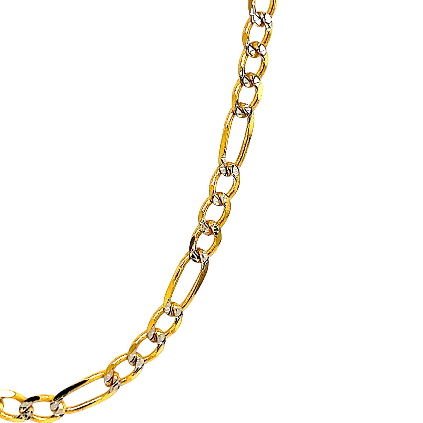 10k 2.5mm White Pave Figaro (20''=3.76gr)