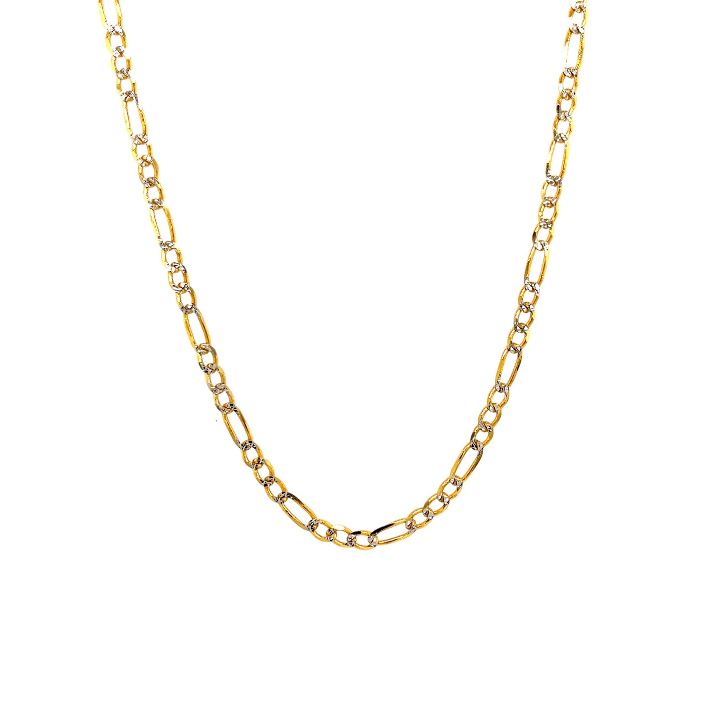 10k 2.5mm White Pave Figaro (20''=3.76gr)