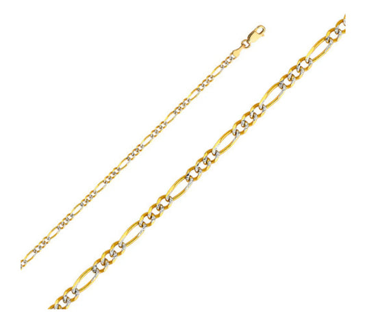 10k 2.5mm White Pave Figaro (20''=3.76gr)