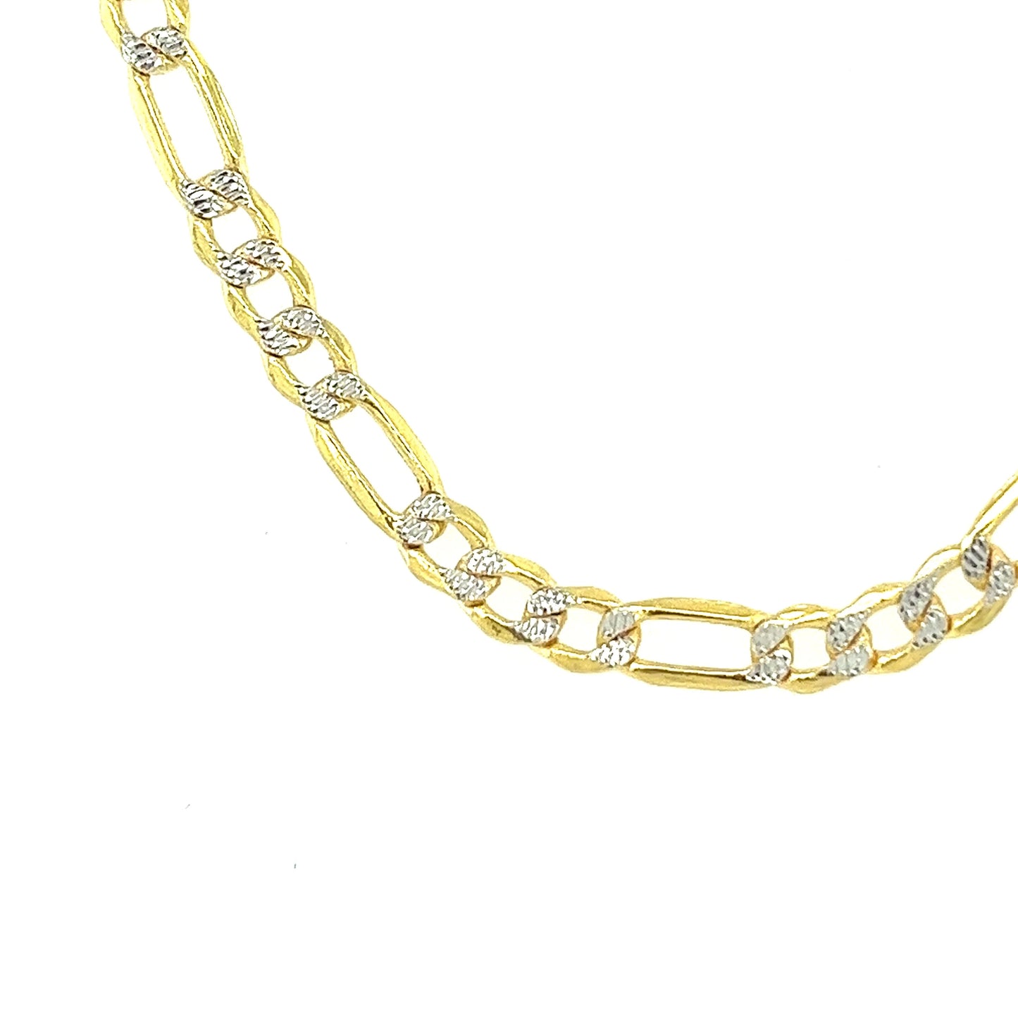 10k 3mm White Pave Hollow Figaro (20''=4.05gr)