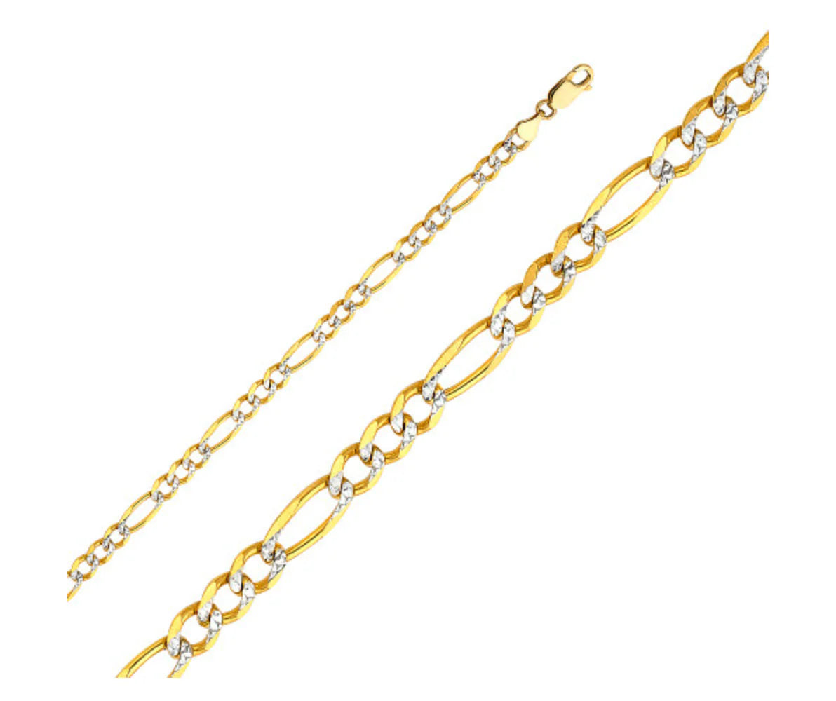 10k 4.3mm White Pave Figaro (20''=10.78gr)