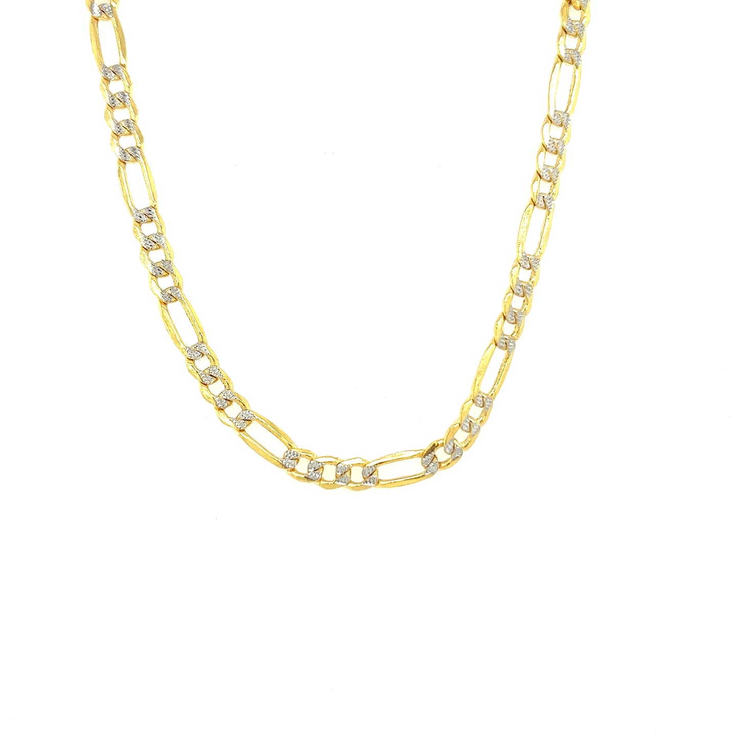 10k 4mm White Pave Hollow Figaro (20''=6.82gr)