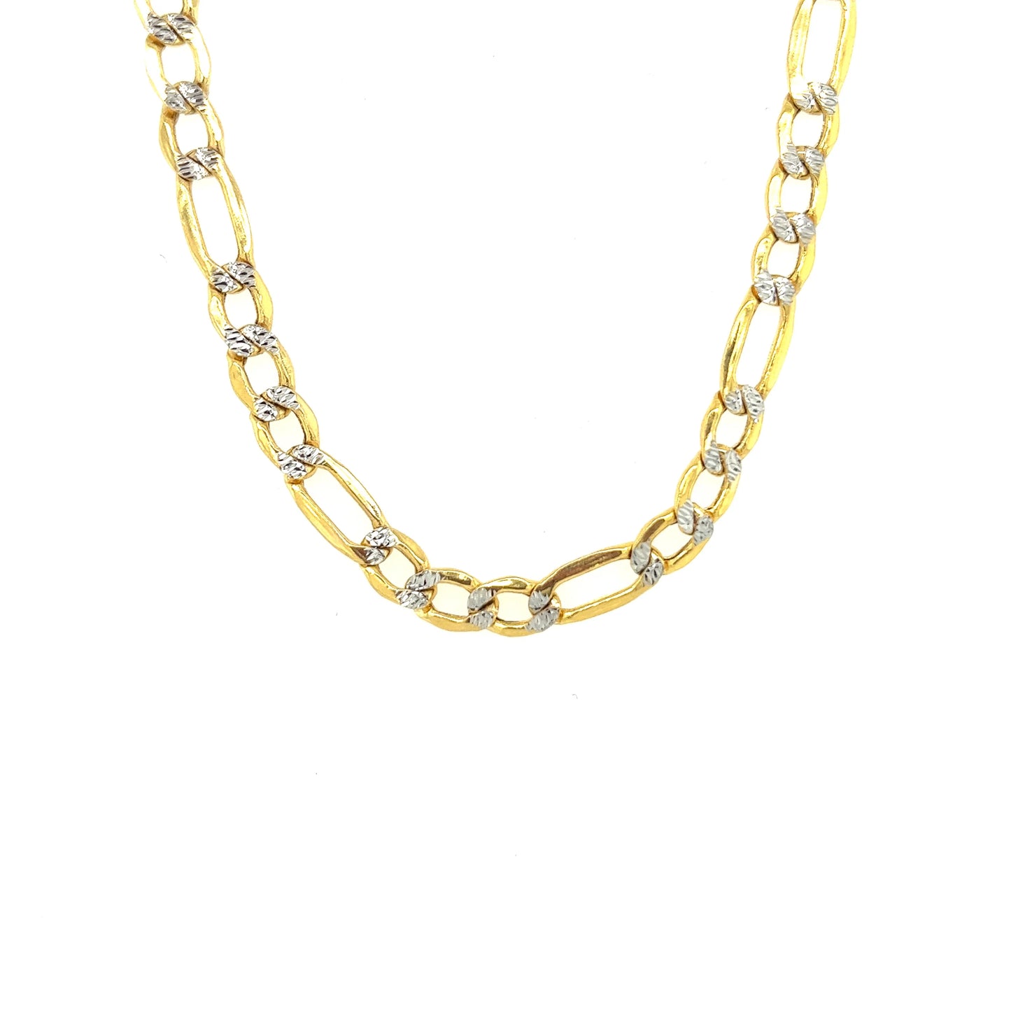 10k 5.2mm White Pave Hollow Figaro (20''=9.49gr)