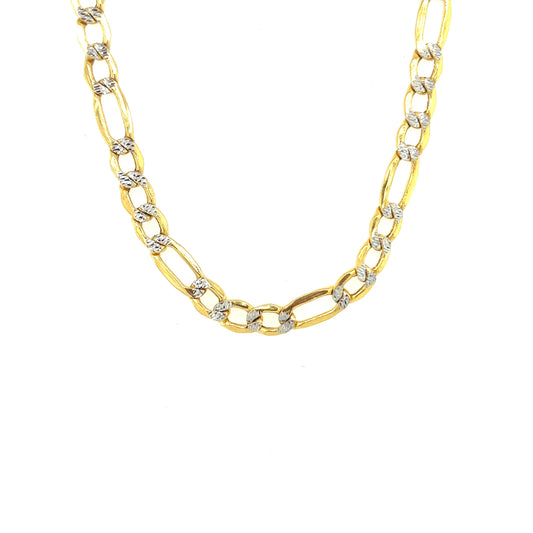 10k 5.2mm White Pave Hollow Figaro (20''=9.49gr)