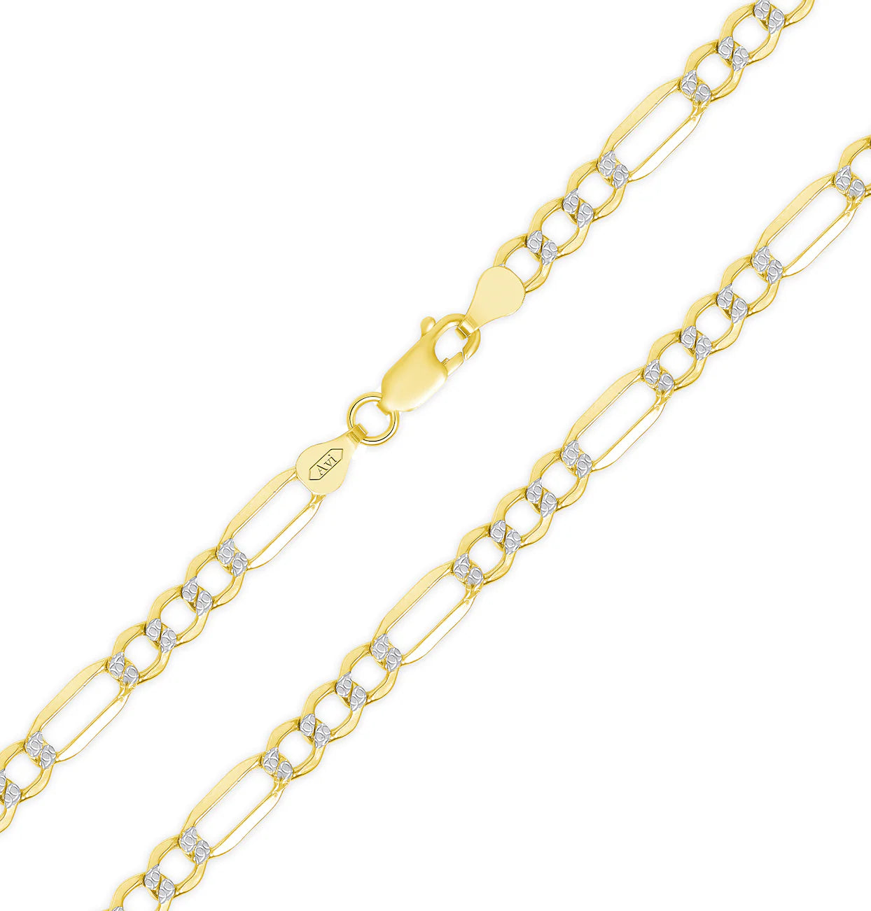 10k 5.3mm White Pave Figaro (20''=15.62gr)