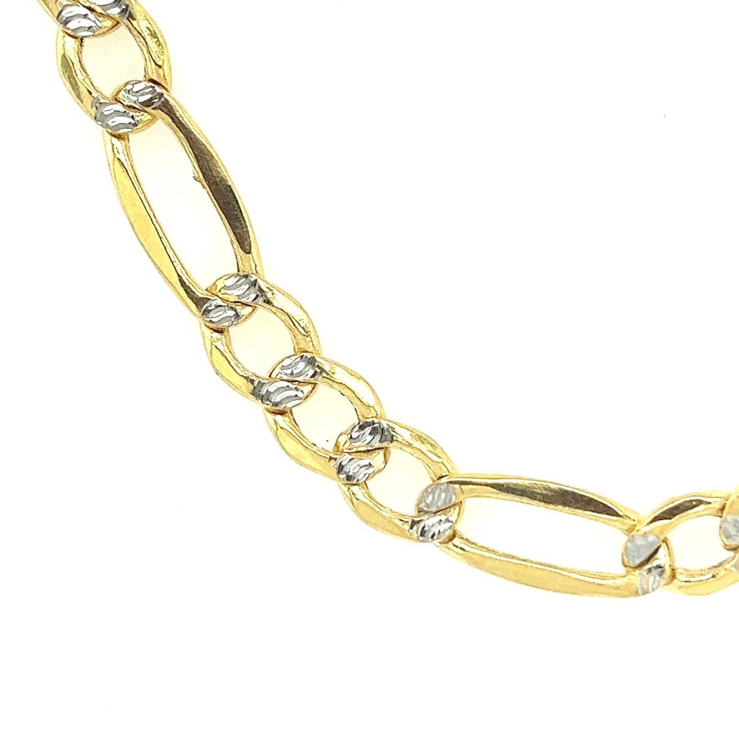 10k 5.8mm White Pave Hollow Figaro (20''=13.22gr)