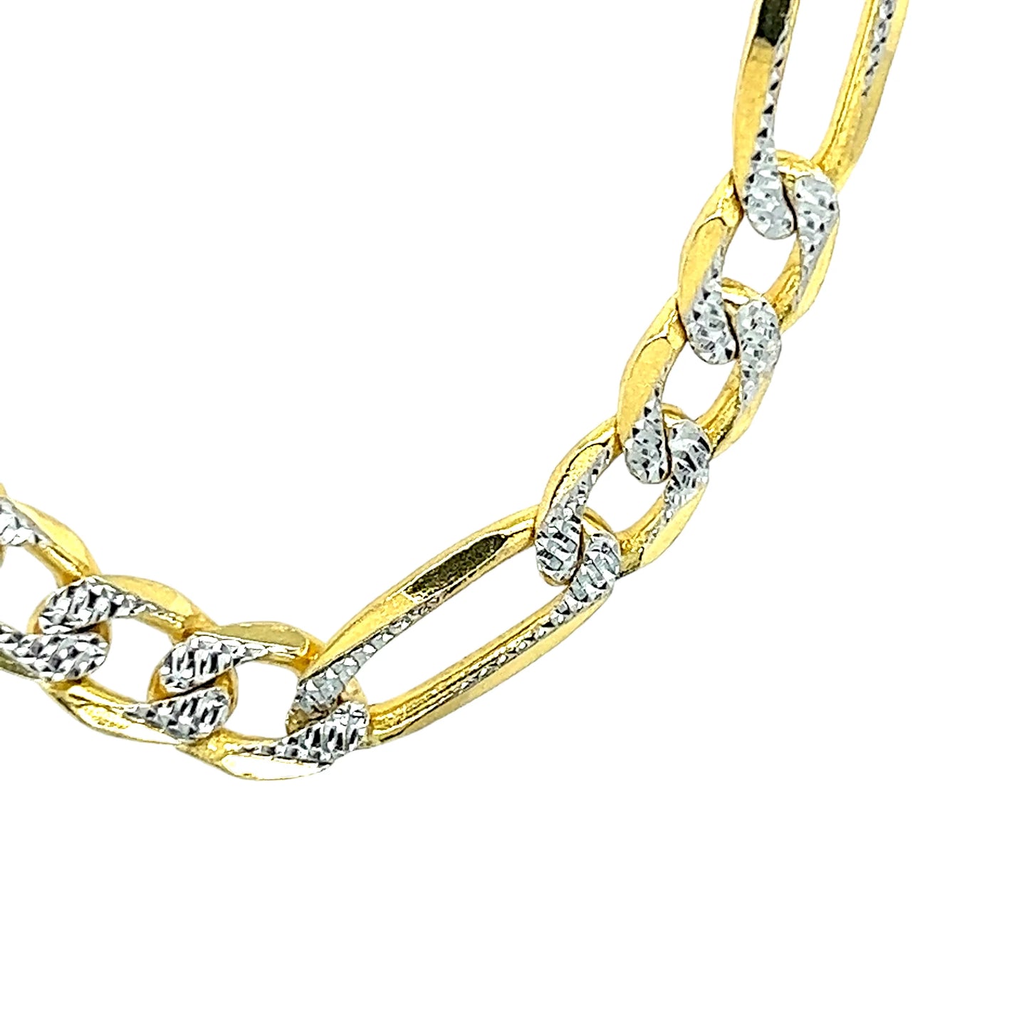 10k 6.1mm White Pave Figaro (20''=21.46gr)