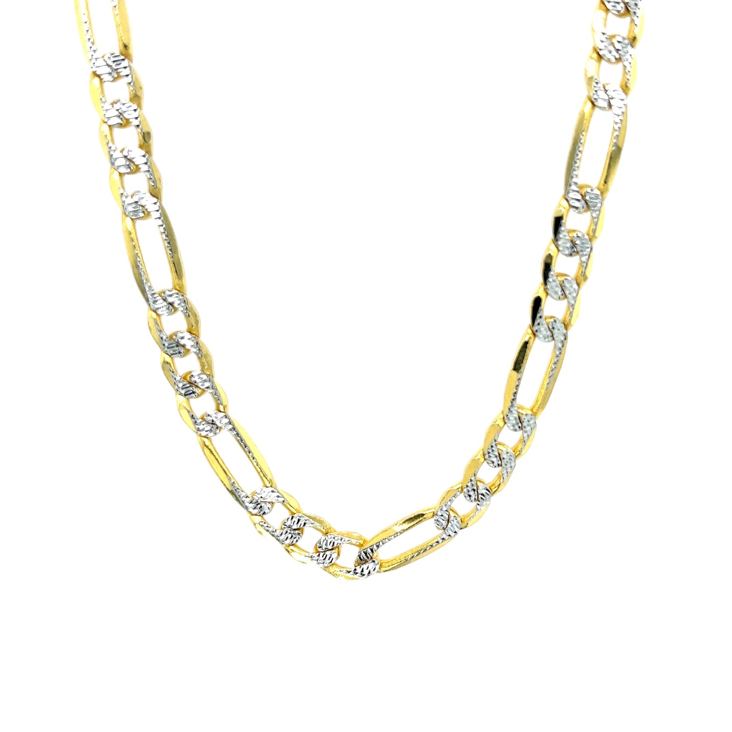 10k 6.1mm White Pave Figaro (20''=21.46gr)