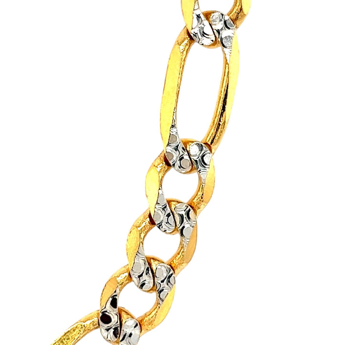 10k 8mm White Pave Figaro (20''=37.28gr)