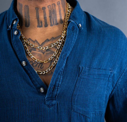 10k 8mm White Pave Figaro (20''=37.28gr)