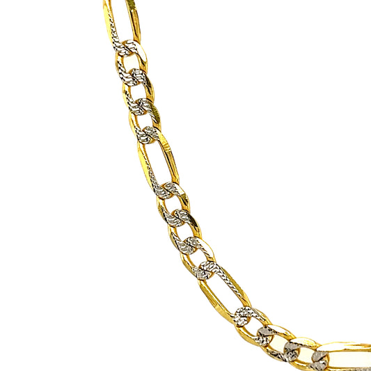 10k 3.4mm White Pave Figaro (20''=6.92gr)