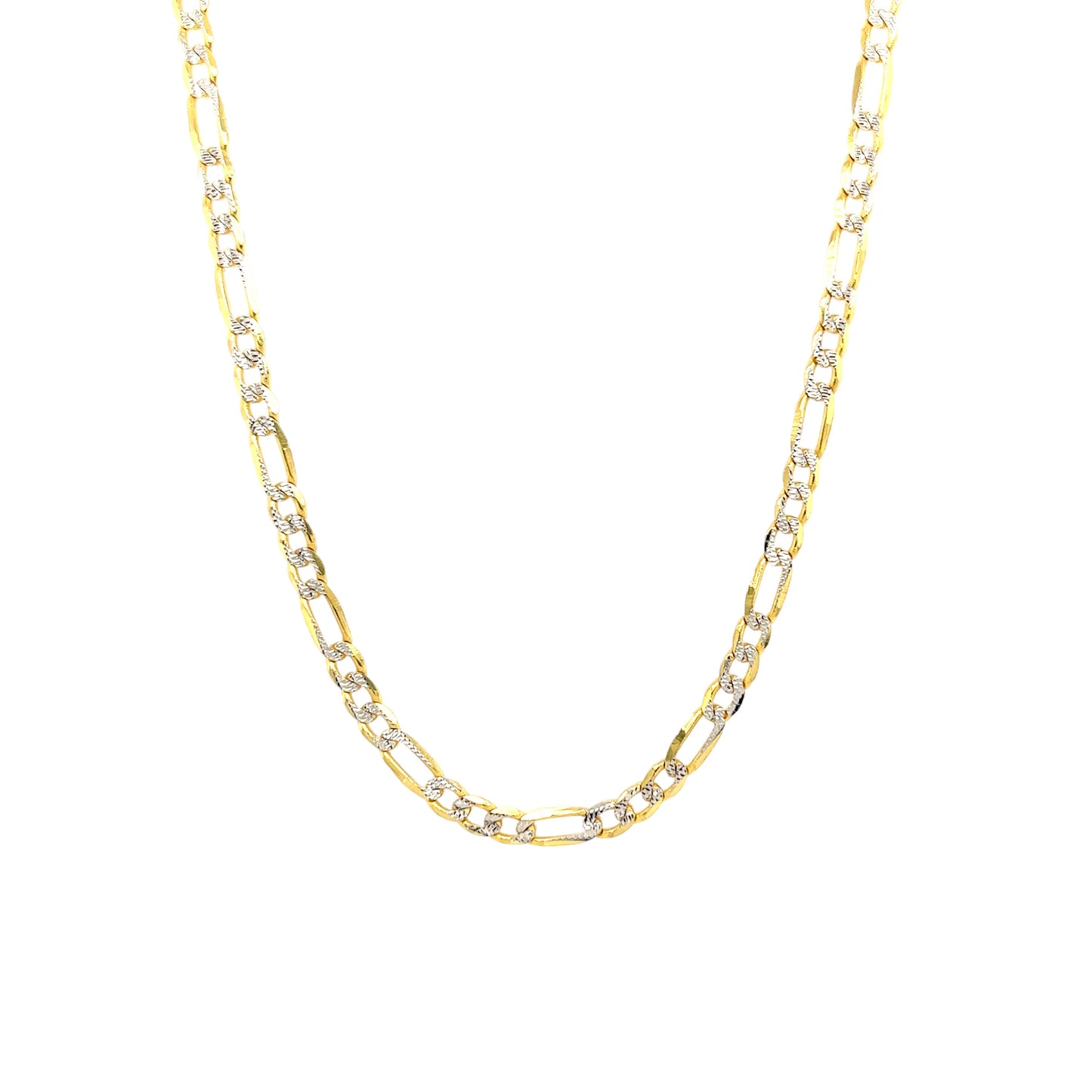 10k 3.4mm White Pave Figaro (20''=6.92gr)