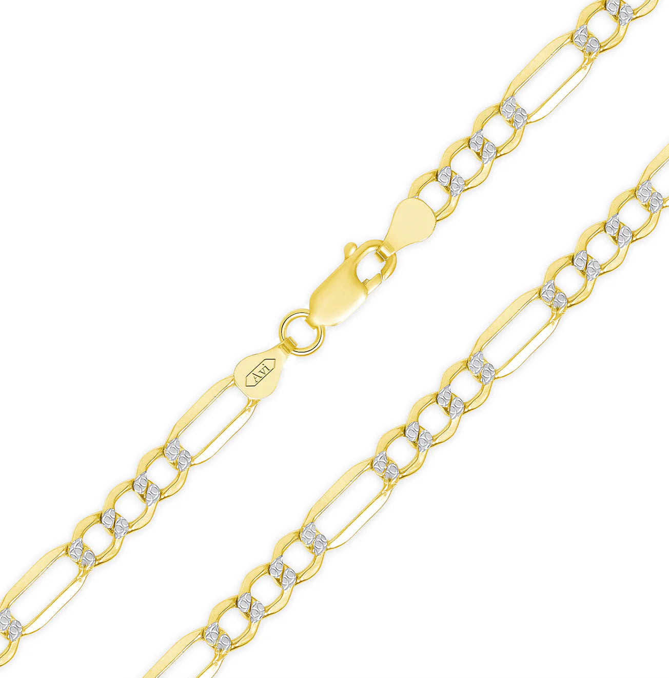 10k 6.1mm White Pave Figaro (20''=21.46gr)