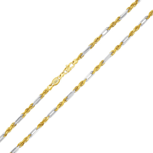 14k 10.5mm Semi-Solid 2C Figarope / Milano (20''=)