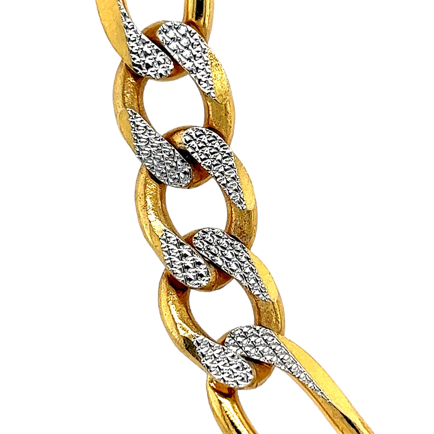 14k 10mm White Pave Figaro Concave (20''=68gr)