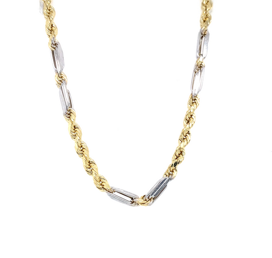 14k 4mm 2C Hollow FigaRope DC / Milano (20''=)