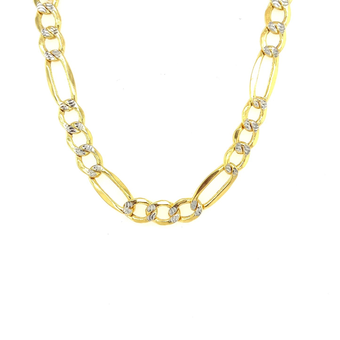 14k 6mm Hollow White Pave Figaro (20''=15.2gr)