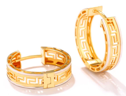 [Earring] 14K ENDLESS GRECA HOOPS