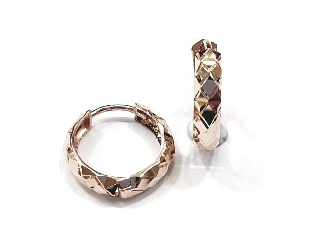[Earring] AY2849 Diamond-cut hoop (Small, Large)