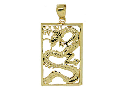[Pendant] 14K Yellow Dragon Good Fortune (Small - XLarge)