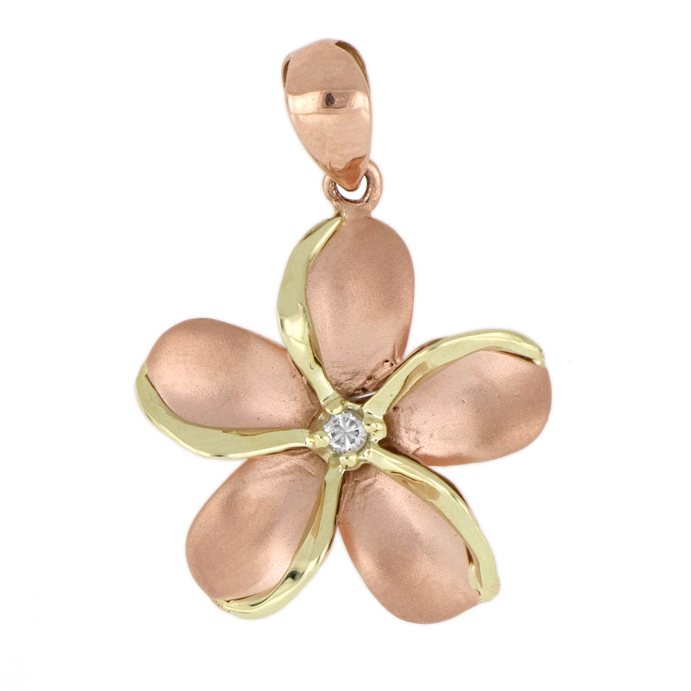 [Pendant] 888015 Two-Tone Plumeria Pendant (3 Color) (approx. 3.8g)
