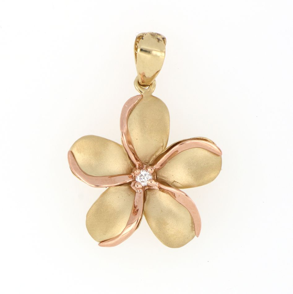 [Pendant] 888015 Two-Tone Plumeria Pendant (3 Color) (approx. 3.8g)