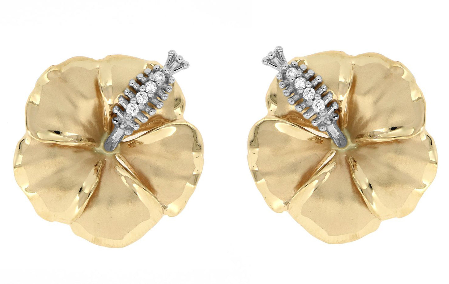 [Earring] Hibiscus 14K Yellow Stud (Small-XXL)