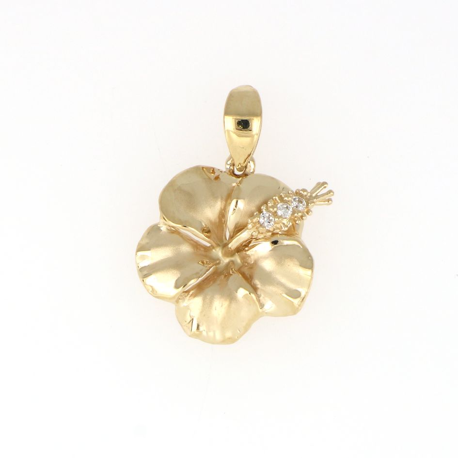 [Pendant] Hibiscus 14K Yellow Gold (XS-XLarge)