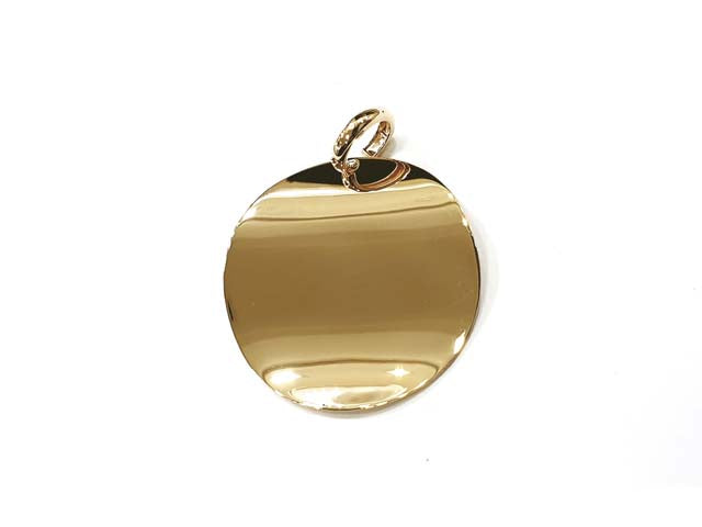 [Pendant] AM3287M Simple Gold Medal (Engraving Available) (Small, Medium, Large, X-Large)