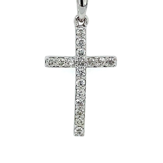 Copy of 0.32Ct Diamond Cross Pendant w/Chain 14k WG