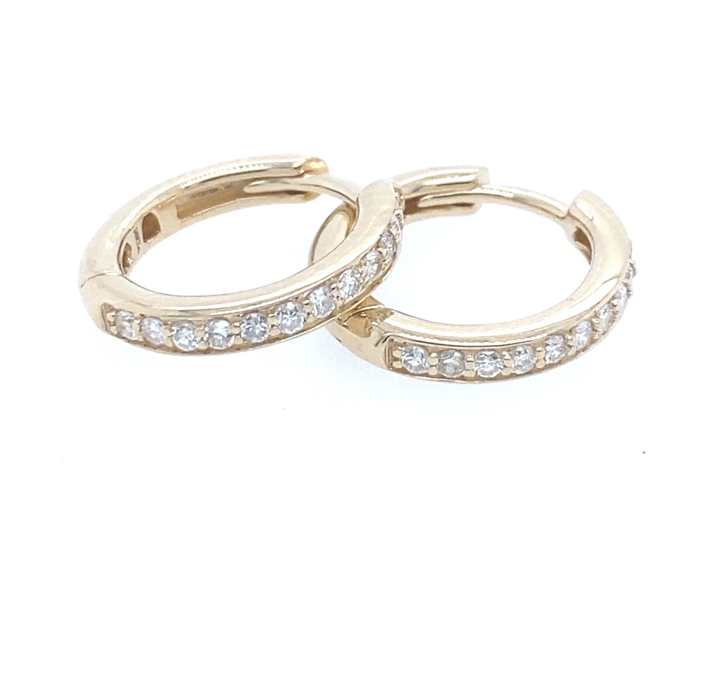 0.30Ct Diamond Hoop Earrings 14k YG