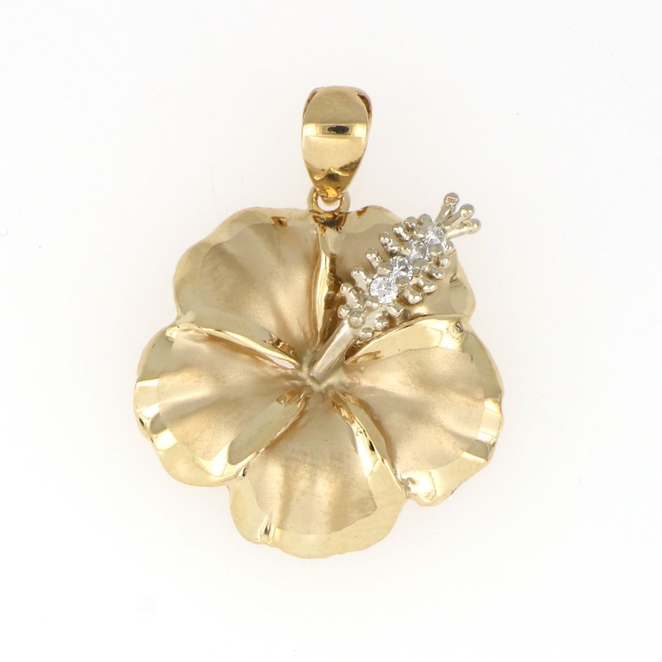[Pendant] Hibiscus 14K Yellow Gold (XS-XLarge)
