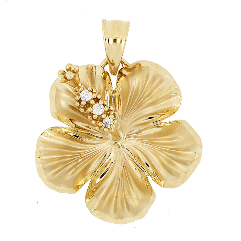 [Pendant] Hibiscus left side stamen 14K Yellow Gold (approx. 7.5grams)