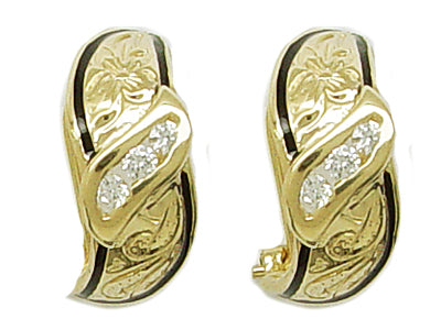 [Earring] 14K Epoxy Maile (approx. 4.2g)