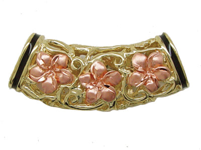 [Pendant] NTC-207 Two-Tone Plumeria Puka Bead (approx. 8.5g)