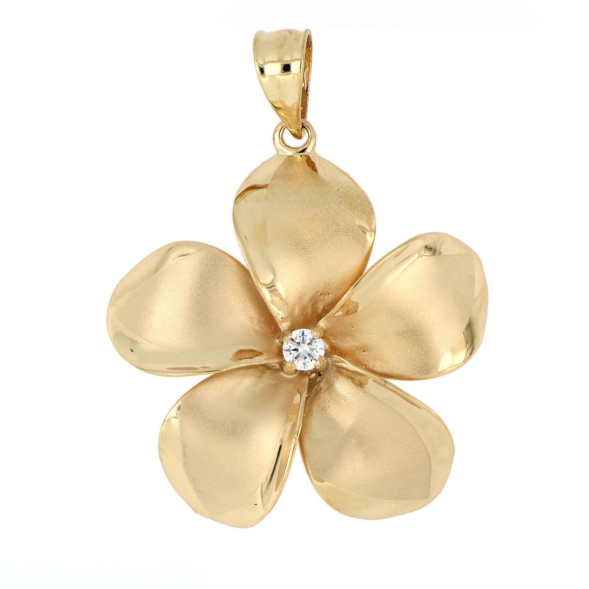 [Pendant] 14K Round Plumeria Pendant (XSmall-XLarge)