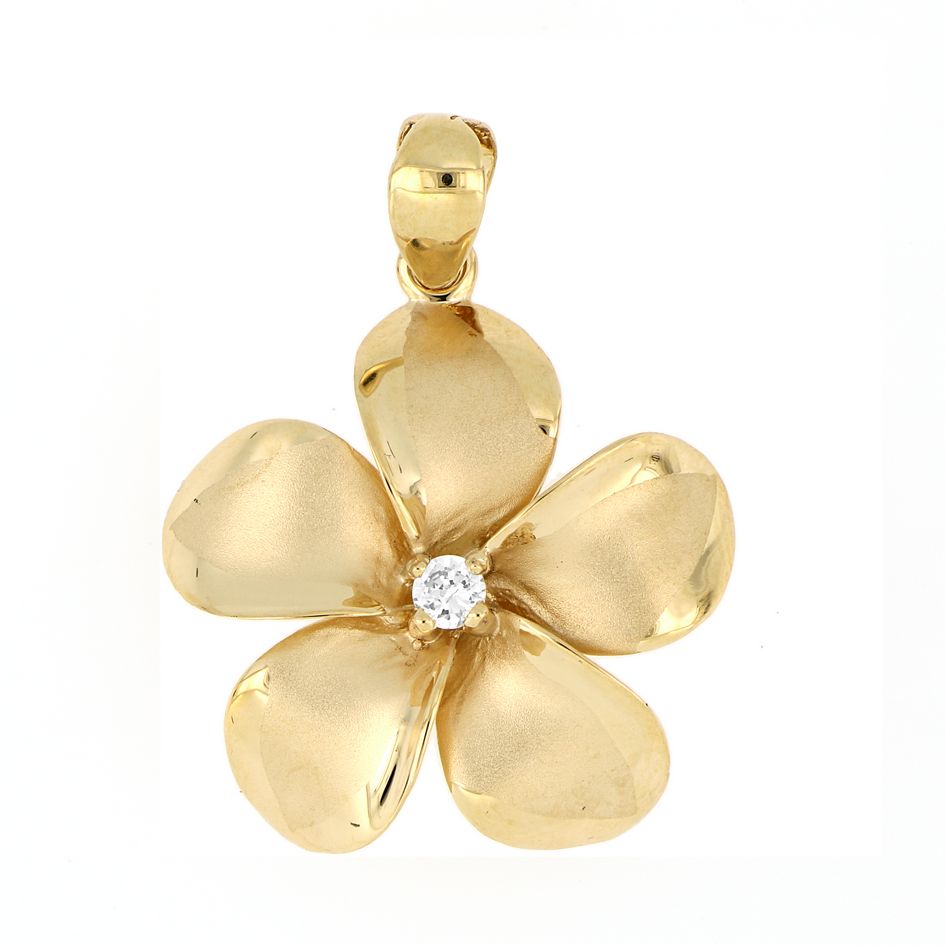 [Pendant] 14K Round Plumeria Pendant (XSmall-XLarge)